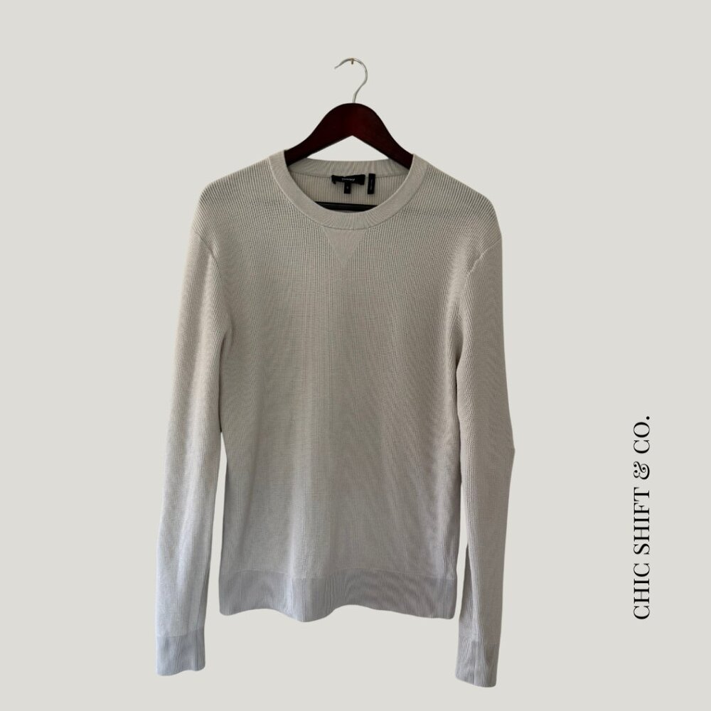 Theory Designer Crewneck Tee | Cream Neutral | Minimalist Luxe | Size M